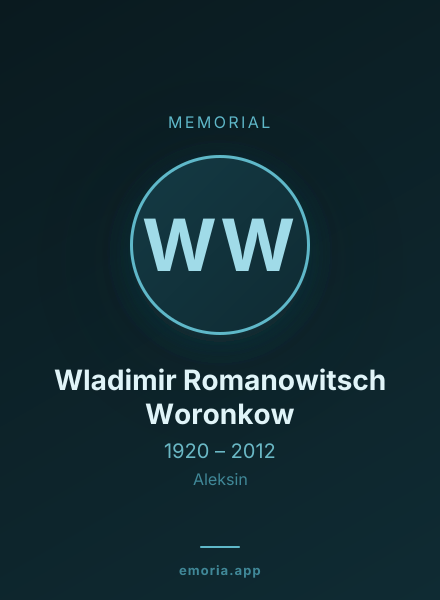 Memorial portrait of Wladimir Romanowitsch Woronkow