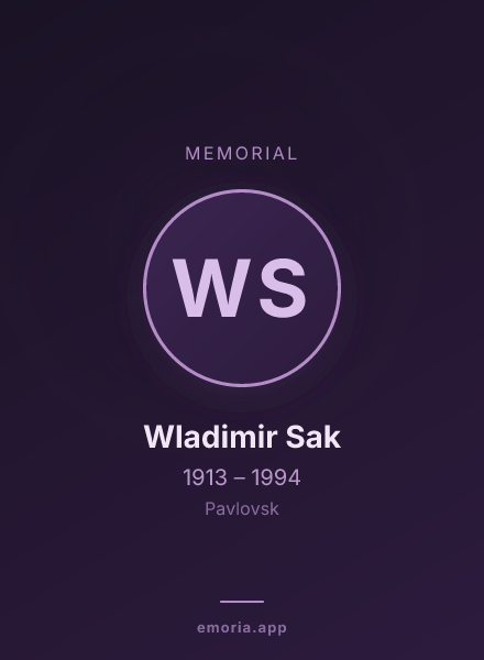 Memorial portrait of Wladimir Sak
