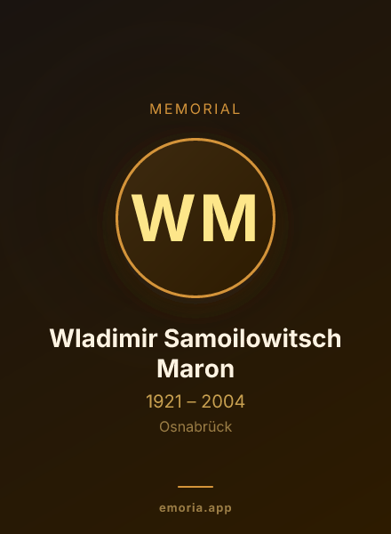Memorial portrait of Wladimir Samoilowitsch Maron