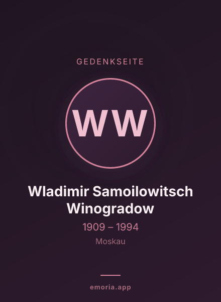 Gedenkportrait von Wladimir Samoilowitsch Winogradow