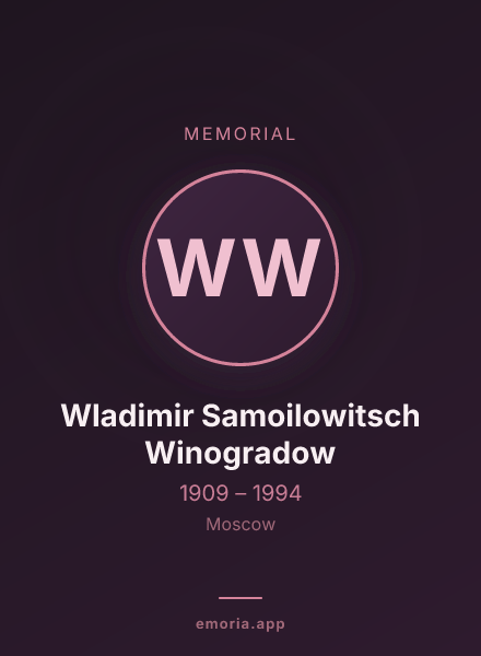 Memorial portrait of Wladimir Samoilowitsch Winogradow