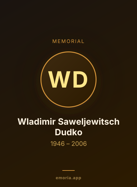 Memorial portrait of Wladimir Saweljewitsch Dudko