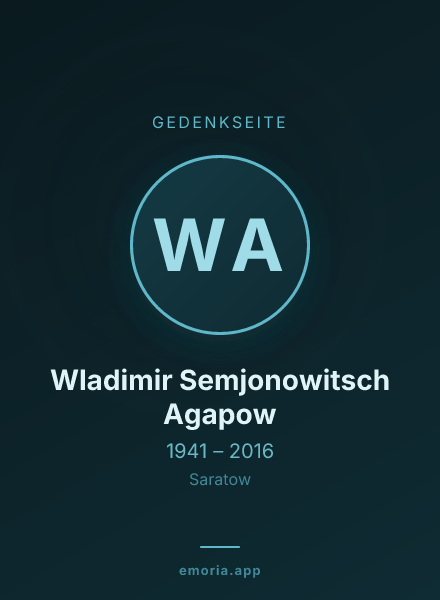 Gedenkportrait von Wladimir Semjonowitsch Agapow