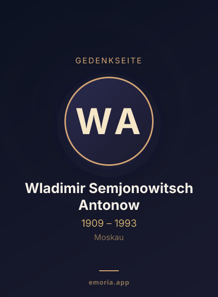 Gedenkportrait von Wladimir Semjonowitsch Antonow