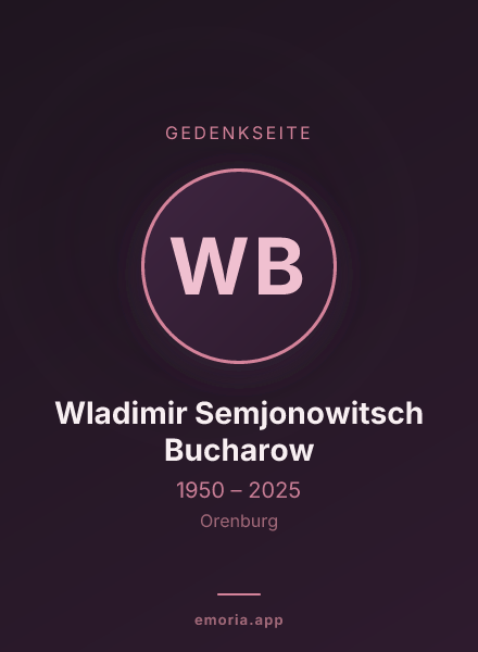 Gedenkportrait von Wladimir Semjonowitsch Bucharow