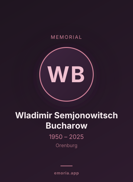 Memorial portrait of Wladimir Semjonowitsch Bucharow