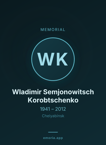 Memorial portrait of Wladimir Semjonowitsch Korobtschenko
