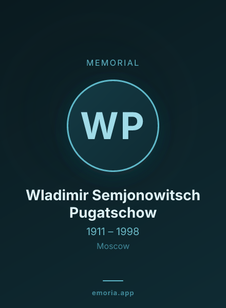 Memorial portrait of Wladimir Semjonowitsch Pugatschow