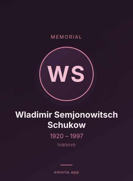 Memorial portrait of Wladimir Semjonowitsch Schukow