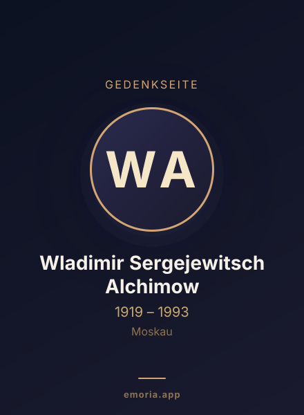 Gedenkportrait von Wladimir Sergejewitsch Alchimow