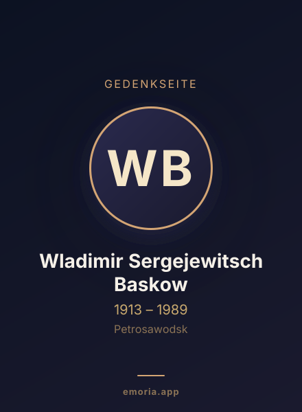 Gedenkportrait von Wladimir Sergejewitsch Baskow