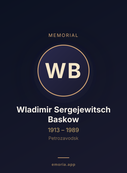 Memorial portrait of Wladimir Sergejewitsch Baskow