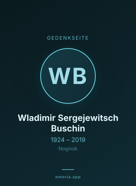 Gedenkportrait von Wladimir Sergejewitsch Buschin