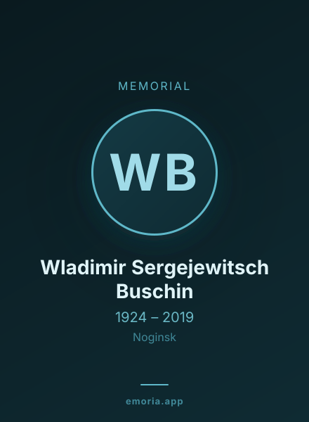 Memorial portrait of Wladimir Sergejewitsch Buschin
