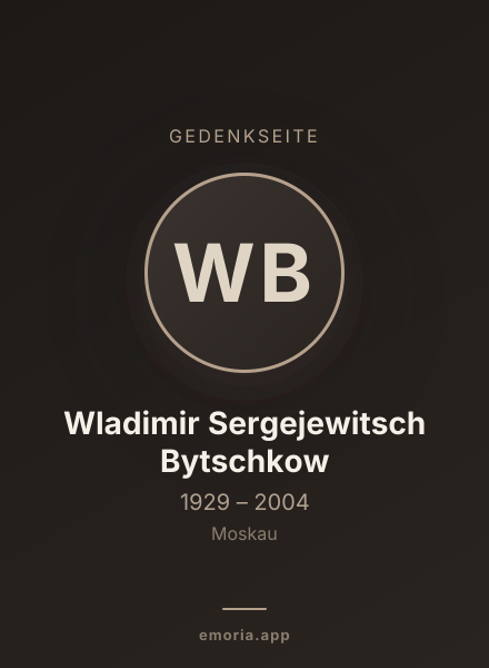 Gedenkportrait von Wladimir Sergejewitsch Bytschkow