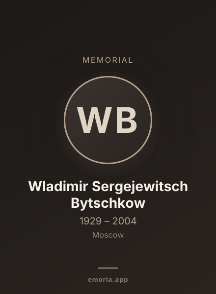 Memorial portrait of Wladimir Sergejewitsch Bytschkow