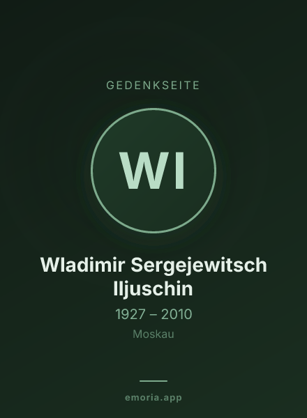 Gedenkportrait von Wladimir Sergejewitsch Iljuschin