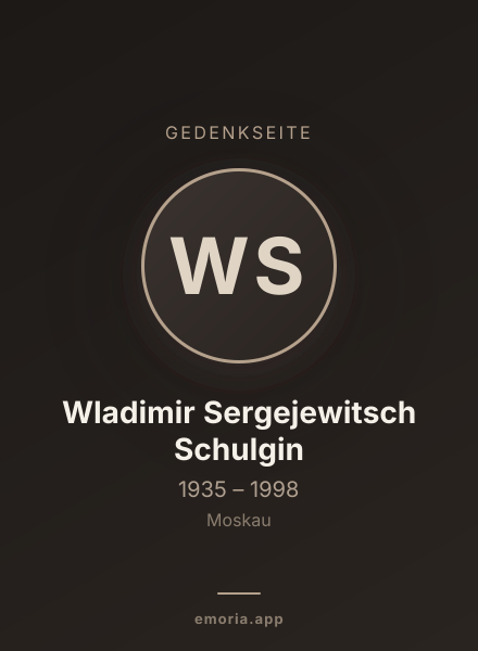 Gedenkportrait von Wladimir Sergejewitsch Schulgin