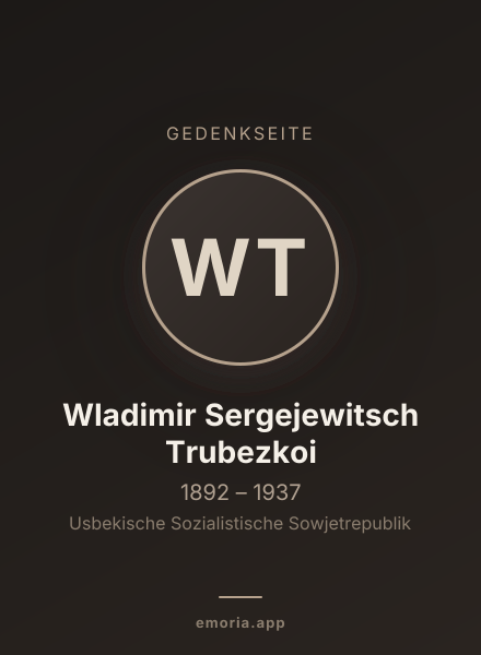 Gedenkportrait von Wladimir Sergejewitsch Trubezkoi