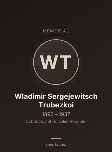 Memorial portrait of Wladimir Sergejewitsch Trubezkoi