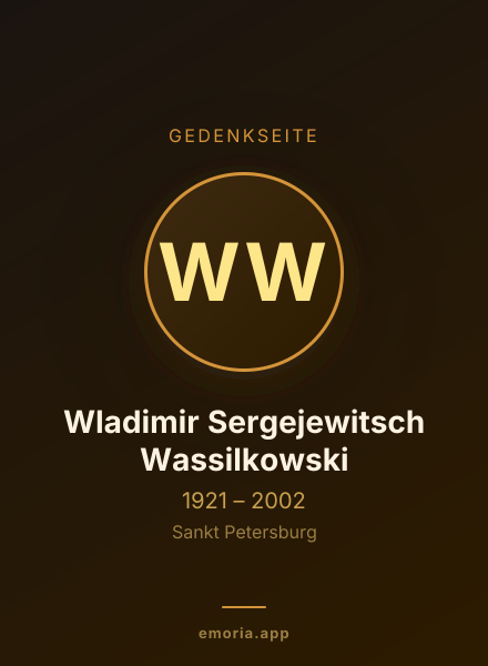 Gedenkportrait von Wladimir Sergejewitsch Wassilkowski