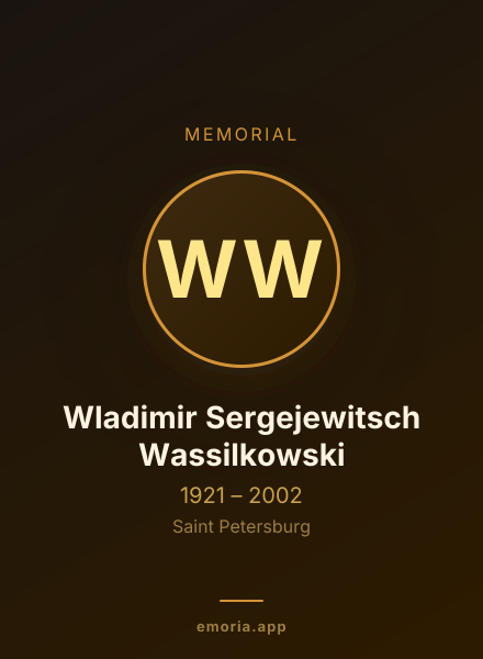 Memorial portrait of Wladimir Sergejewitsch Wassilkowski