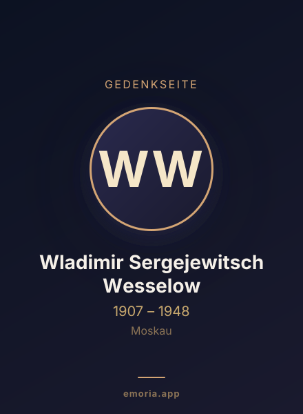 Gedenkportrait von Wladimir Sergejewitsch Wesselow