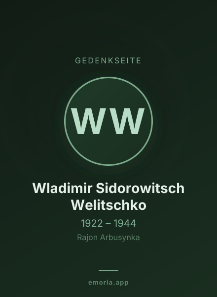 Gedenkportrait von Wladimir Sidorowitsch Welitschko