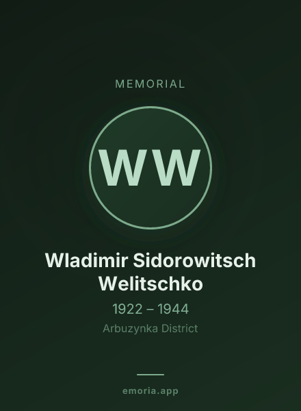 Memorial portrait of Wladimir Sidorowitsch Welitschko