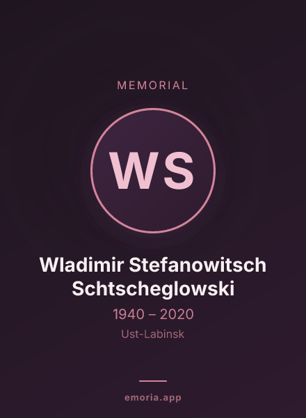 Memorial portrait of Wladimir Stefanowitsch Schtscheglowski