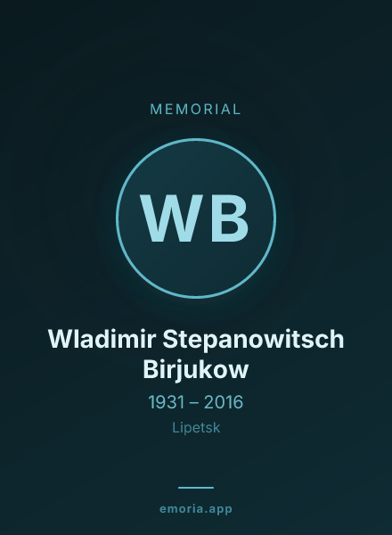 Memorial portrait of Wladimir Stepanowitsch Birjukow
