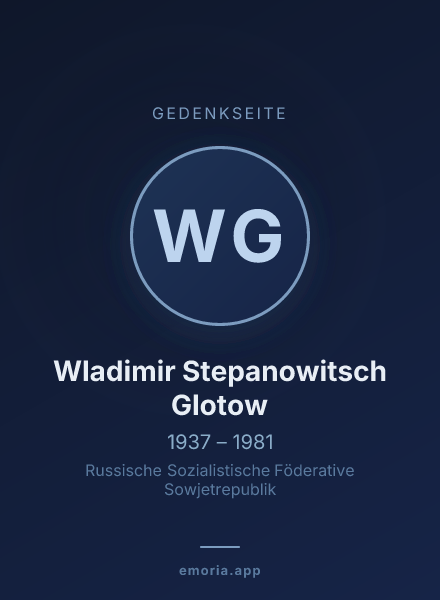 Gedenkportrait von Wladimir Stepanowitsch Glotow