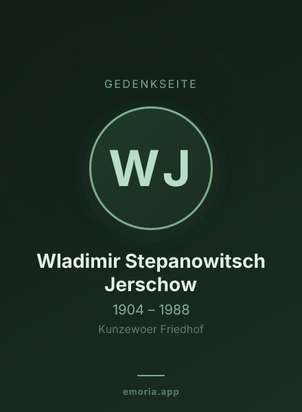 Gedenkportrait von Wladimir Stepanowitsch Jerschow