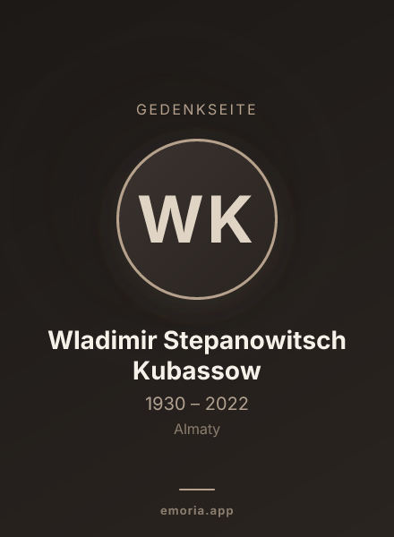 Gedenkportrait von Wladimir Stepanowitsch Kubassow