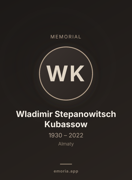 Memorial portrait of Wladimir Stepanowitsch Kubassow