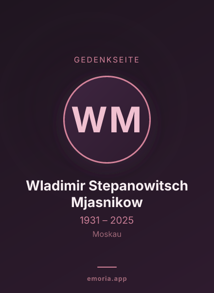 Gedenkportrait von Wladimir Stepanowitsch Mjasnikow