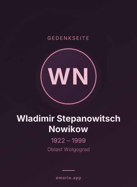 Gedenkportrait von Wladimir Stepanowitsch Nowikow