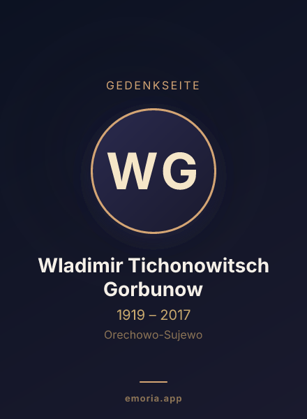 Gedenkportrait von Wladimir Tichonowitsch Gorbunow