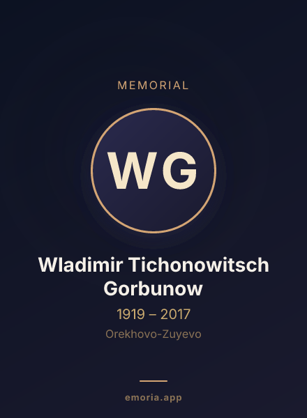 Memorial portrait of Wladimir Tichonowitsch Gorbunow