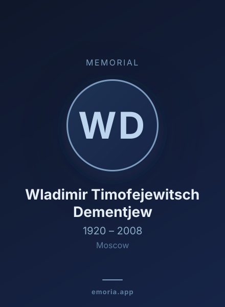 Memorial portrait of Wladimir Timofejewitsch Dementjew