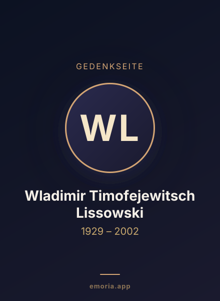 Gedenkportrait von Wladimir Timofejewitsch Lissowski