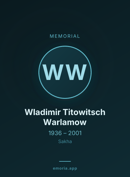 Memorial portrait of Wladimir Titowitsch Warlamow
