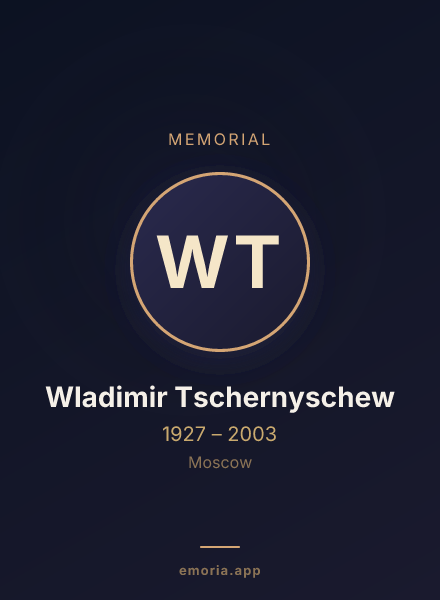 Memorial portrait of Wladimir Tschernyschew