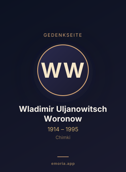 Gedenkportrait von Wladimir Uljanowitsch Woronow
