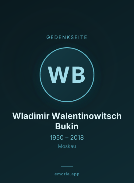 Gedenkportrait von Wladimir Walentinowitsch Bukin