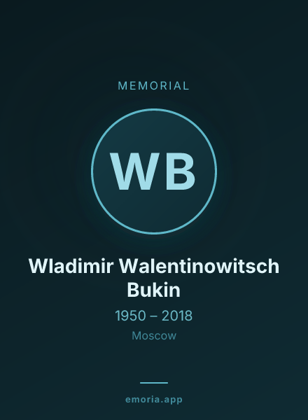 Memorial portrait of Wladimir Walentinowitsch Bukin
