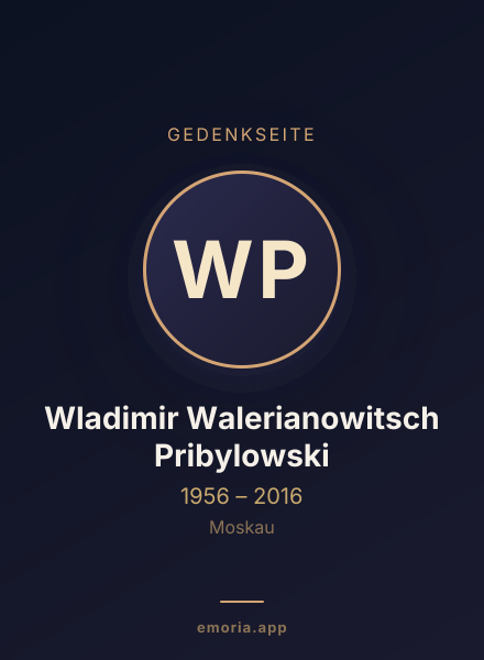 Gedenkportrait von Wladimir Walerianowitsch Pribylowski