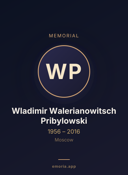 Memorial portrait of Wladimir Walerianowitsch Pribylowski