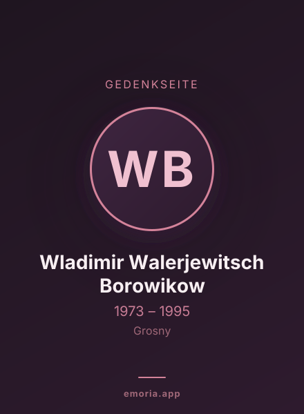 Gedenkportrait von Wladimir Walerjewitsch Borowikow