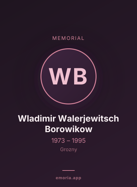 Memorial portrait of Wladimir Walerjewitsch Borowikow